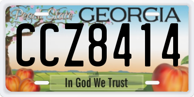 GA license plate CCZ8414