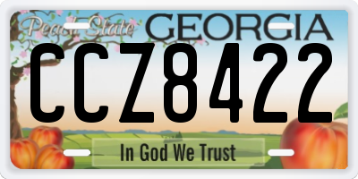 GA license plate CCZ8422