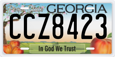 GA license plate CCZ8423