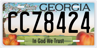 GA license plate CCZ8424