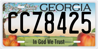 GA license plate CCZ8425