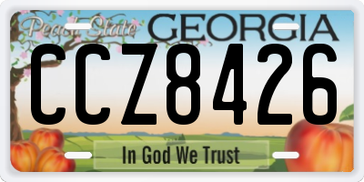 GA license plate CCZ8426