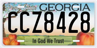 GA license plate CCZ8428