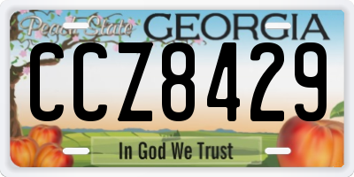 GA license plate CCZ8429