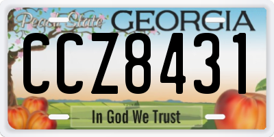 GA license plate CCZ8431