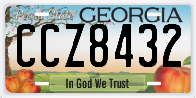 GA license plate CCZ8432