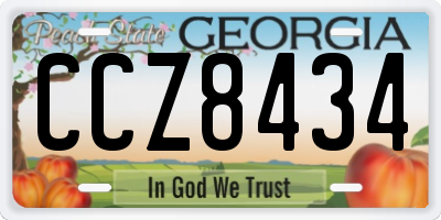 GA license plate CCZ8434