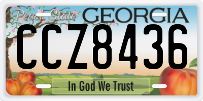 GA license plate CCZ8436