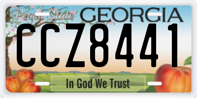 GA license plate CCZ8441