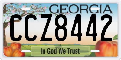 GA license plate CCZ8442
