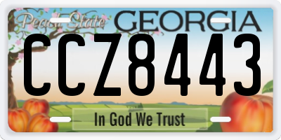 GA license plate CCZ8443