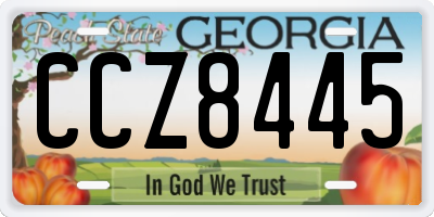 GA license plate CCZ8445