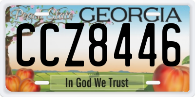 GA license plate CCZ8446