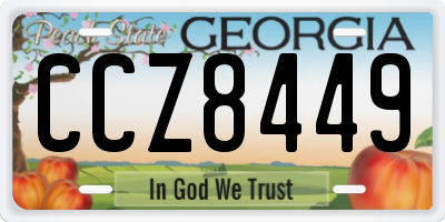 GA license plate CCZ8449