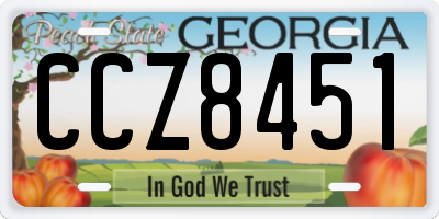 GA license plate CCZ8451