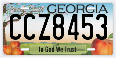 GA license plate CCZ8453