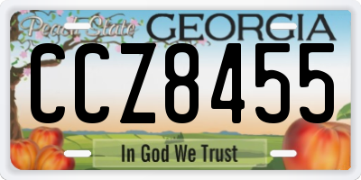 GA license plate CCZ8455
