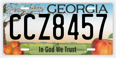 GA license plate CCZ8457