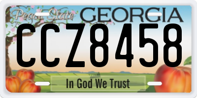 GA license plate CCZ8458