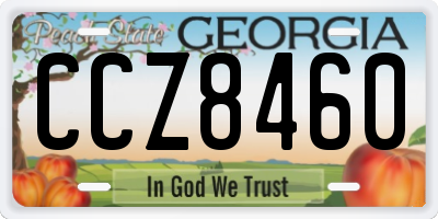 GA license plate CCZ8460