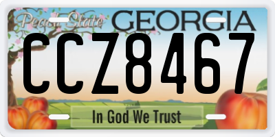GA license plate CCZ8467