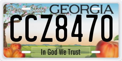 GA license plate CCZ8470