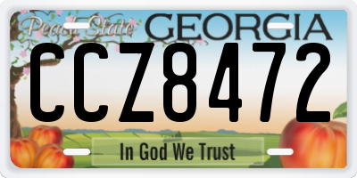 GA license plate CCZ8472