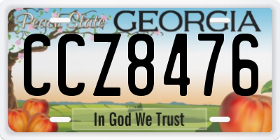 GA license plate CCZ8476