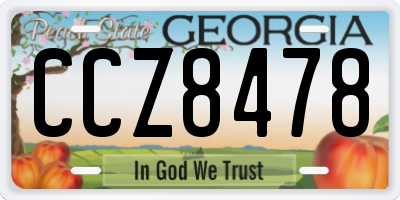 GA license plate CCZ8478