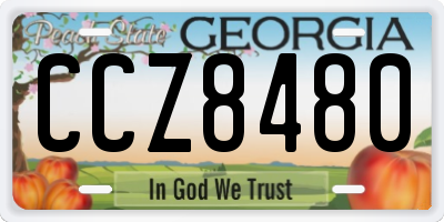 GA license plate CCZ8480