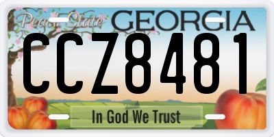 GA license plate CCZ8481