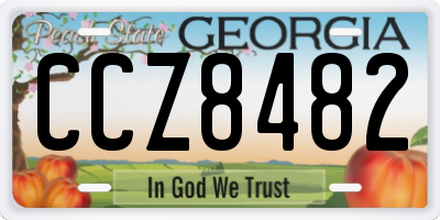 GA license plate CCZ8482