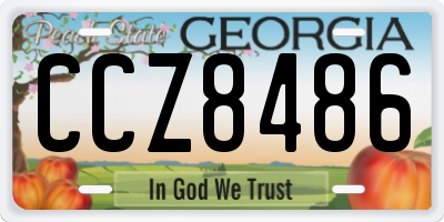 GA license plate CCZ8486