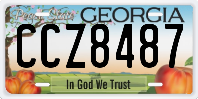 GA license plate CCZ8487