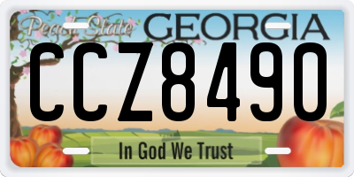 GA license plate CCZ8490