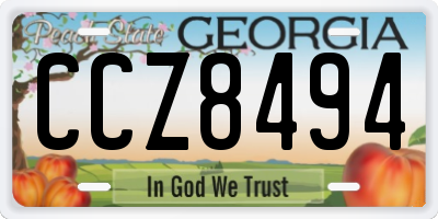 GA license plate CCZ8494