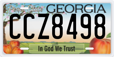 GA license plate CCZ8498