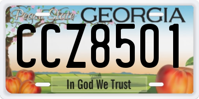 GA license plate CCZ8501