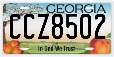 GA license plate CCZ8502