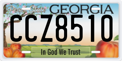 GA license plate CCZ8510