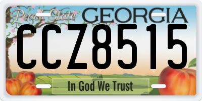 GA license plate CCZ8515