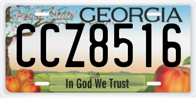 GA license plate CCZ8516