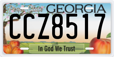 GA license plate CCZ8517