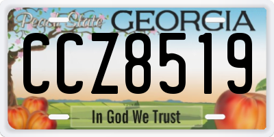 GA license plate CCZ8519