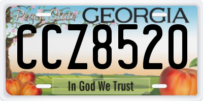 GA license plate CCZ8520