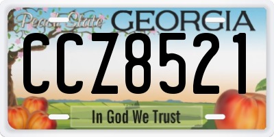 GA license plate CCZ8521