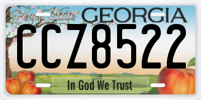 GA license plate CCZ8522