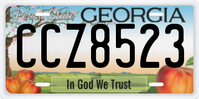 GA license plate CCZ8523