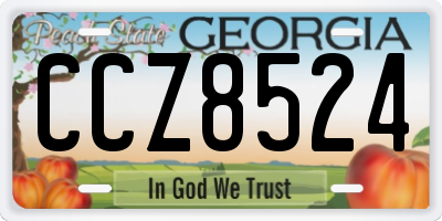 GA license plate CCZ8524