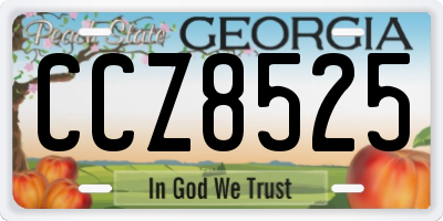GA license plate CCZ8525
